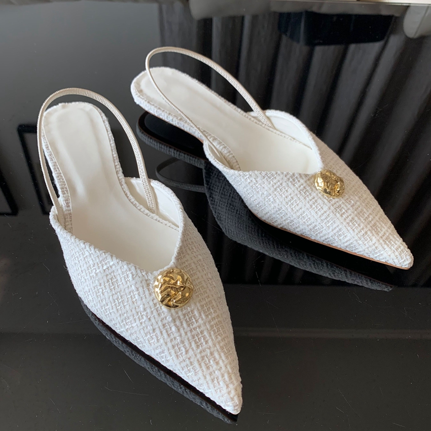 Slingback Pumps Women - 2025 Neue Marken-Damensandalen: Modische spitze Slip-On-Schuhe