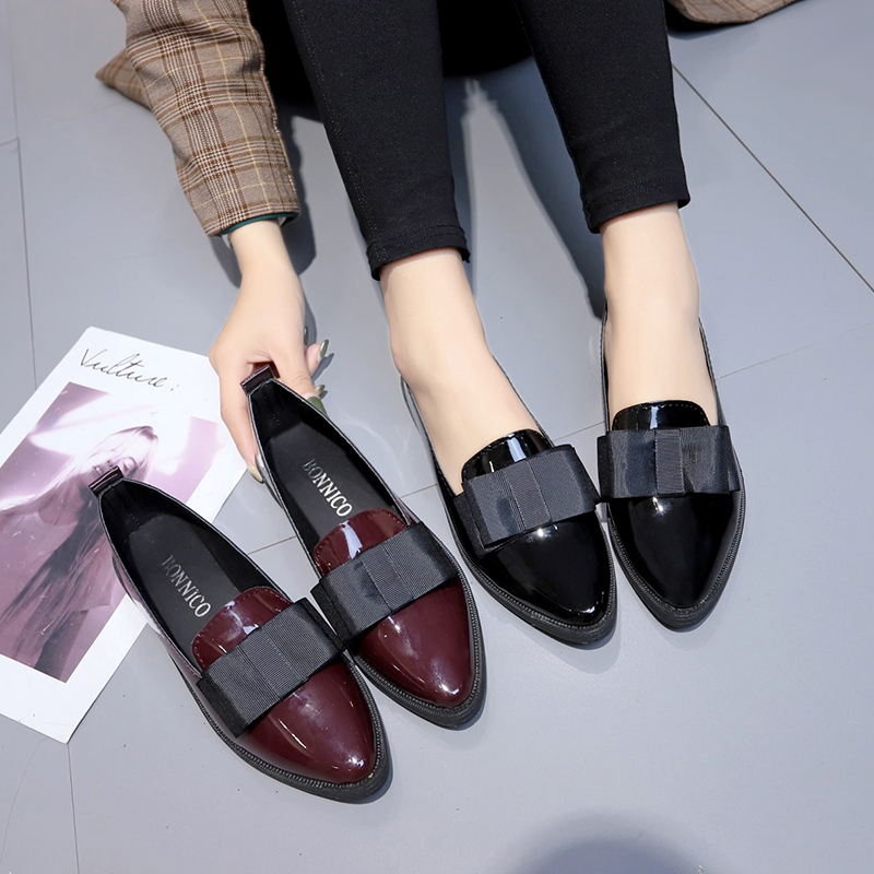 Schwarze/Weinrote Lackleder-Sp – Women'S Shoes Loafers Black Bewertung und Preis
