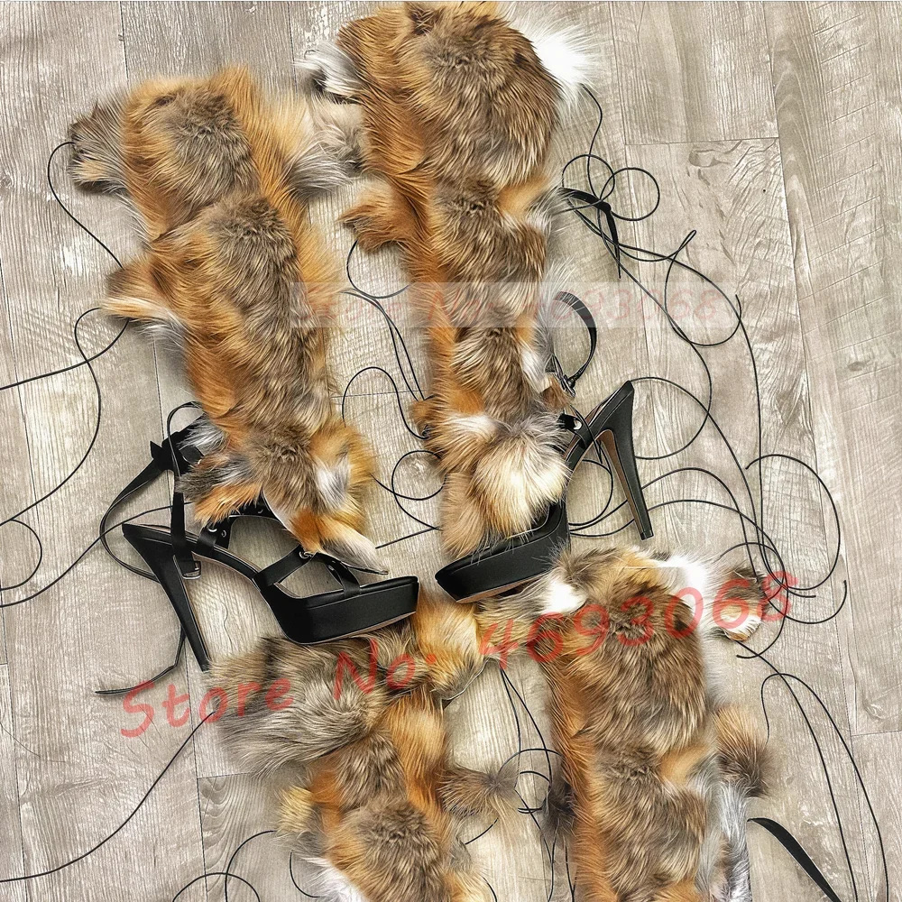 Echtpelz Wrap Kreuz Gebunden P – Leopard Print Heels Bewertung und Preis