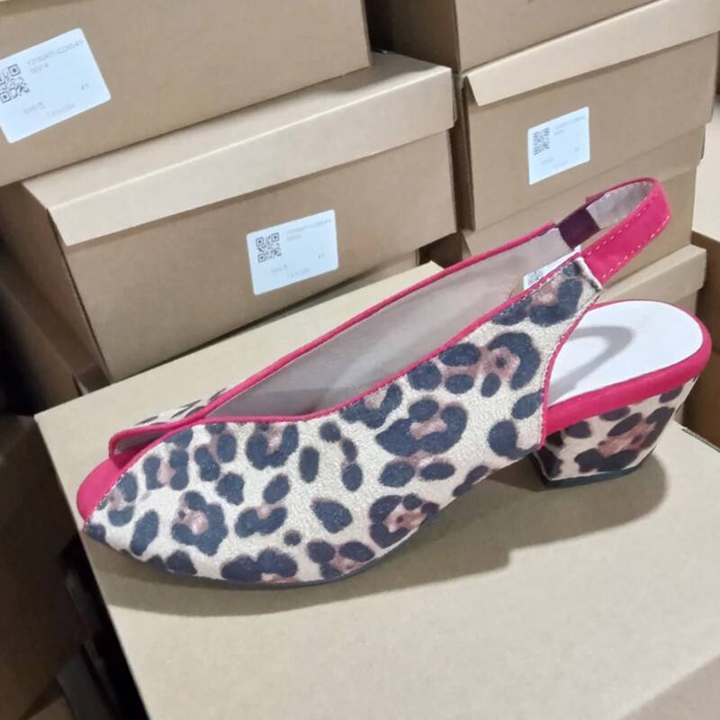 Leopardenmuster Peep-Toe Sling – Leopard Print Heels Bewertung und Preis