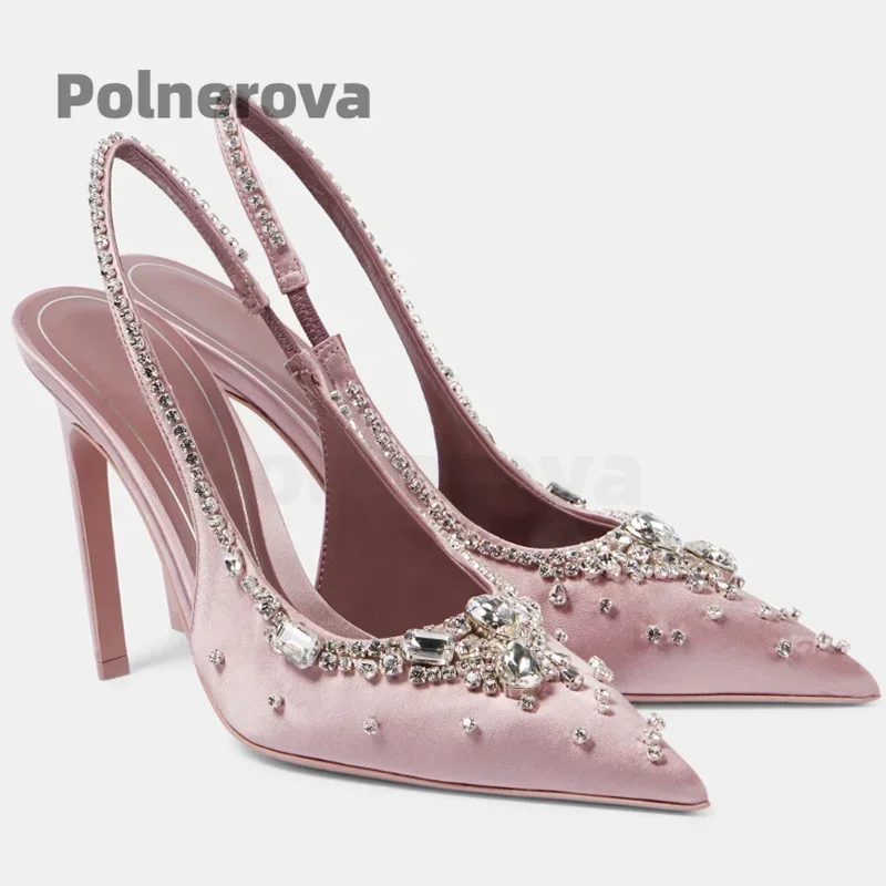 Satin Kristall Kette Slingback – Women'S Shoes Trendy Bewertung und Preis
