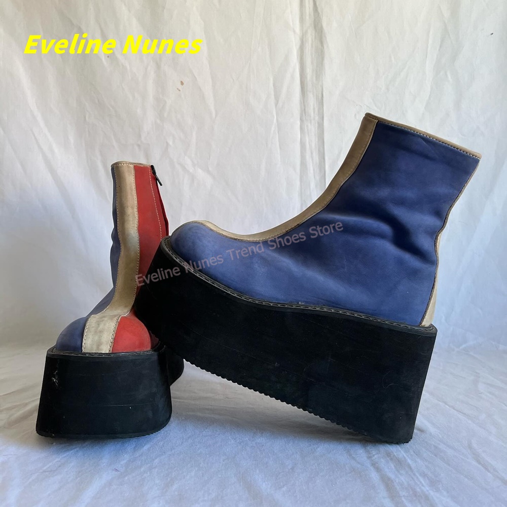 Y2K Rot-Blaue Plateau-Stiefele – Women'S Shoes Y2K Bewertung und Preis