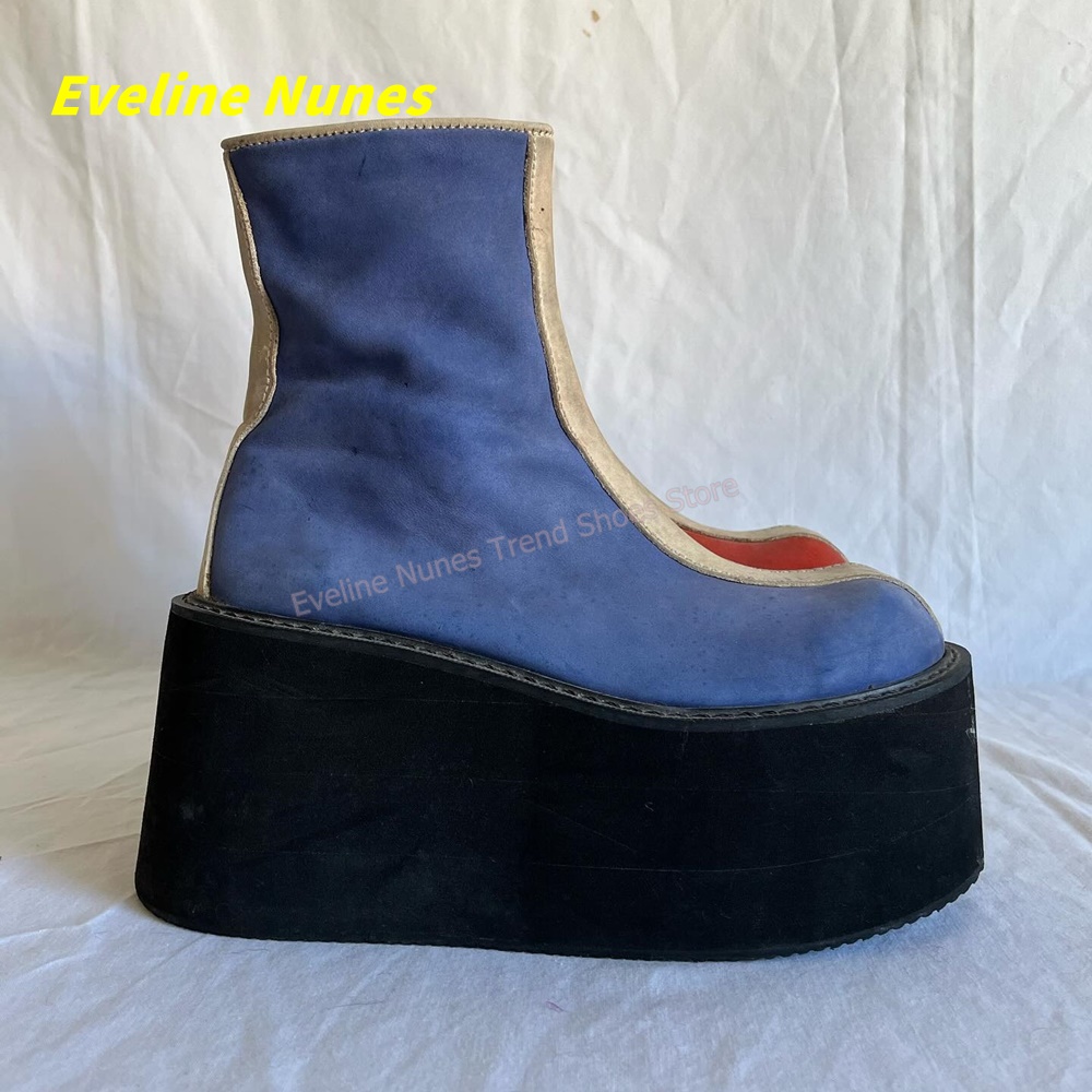 Y2K Rot-Blaue Plateau-Stiefele – Women'S Shoes Y2K Bewertung und Preis