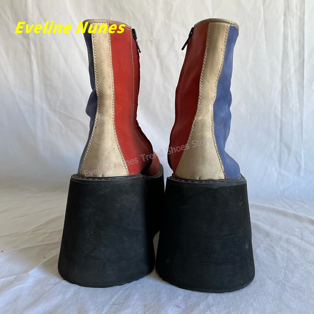 Y2K Rot-Blaue Plateau-Stiefele – Women'S Shoes Y2K Bewertung und Preis