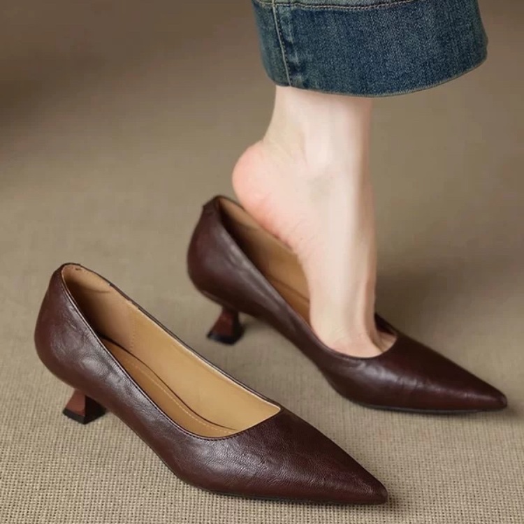 Einfache Stiletto-Einzelschuhe – Slingback Pumps Women Bewertung und Preis