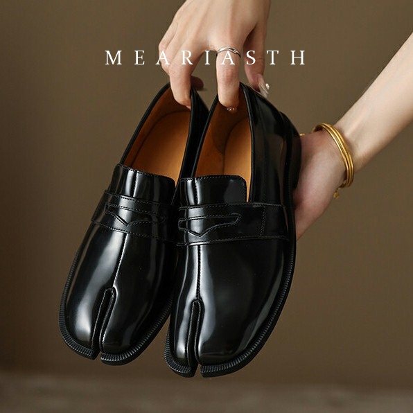 Schwarze Tabi-Schuhe mit getei – Women'S Shoes Loafers Black Bewertung und Preis