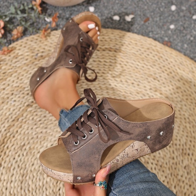 Damen-Sandalen mit Keilabsatz, – Cork Wedge Sandal Bewertung und Preis