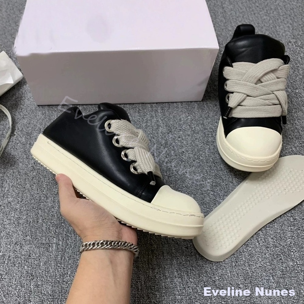 Unisex Schwarze Leder-Plateau- – Women'S Shoes Y2K Bewertung und Preis