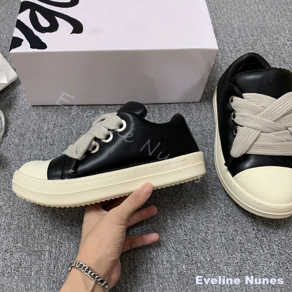 Unisex Schwarze Leder-Plateau- – Women'S Shoes Y2K Bewertung und Preis