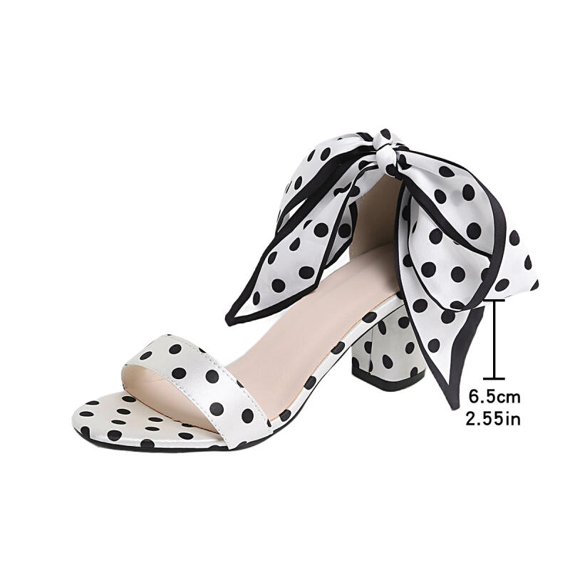 Vintage Schwarz-Weiß Gepunktet – Women'S Shoes Y2K Bewertung und Preis